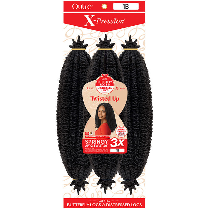 Outre X-Pression Twisted Up Crochet Braid - 3X SPRINGY AFRO TWIST 16"