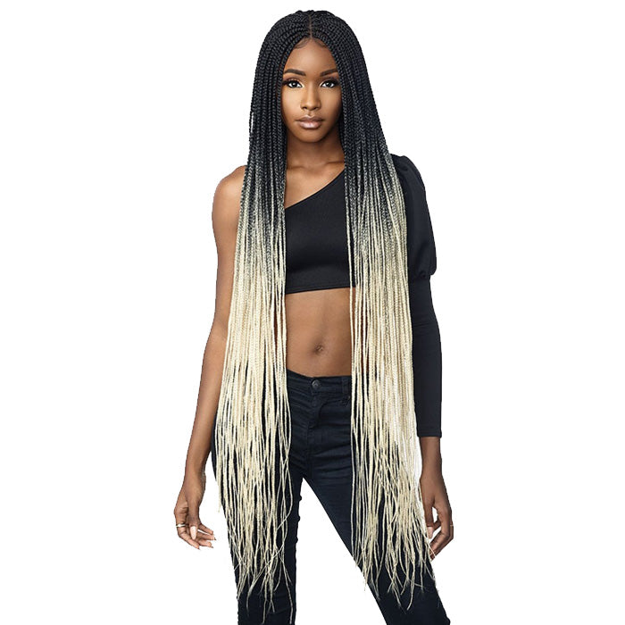 Sensationnel Cloud 9 Swiss Lace 100% Hand-Braided 4x4 Lace Part Wig - BOX BRAID 50"