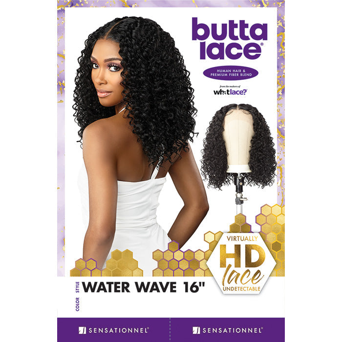 Sensationnel Human Hair Blend Butta HD Lace Front Wig - WATER WAVE 16