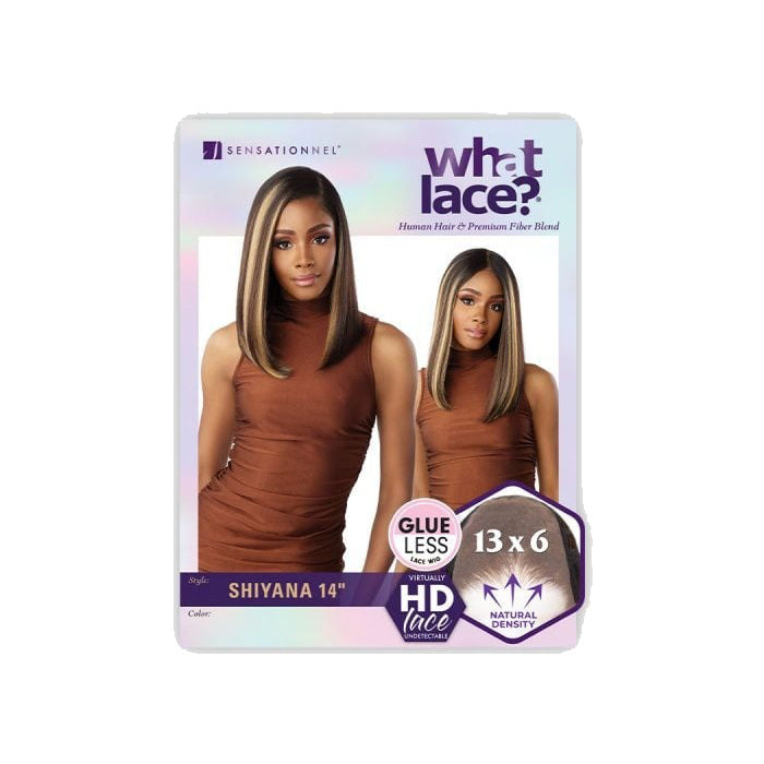 Sensationnel What Lace Human Hair Blend Glueless 13X6 HD Lace Front Wig - SHIYANA 14"