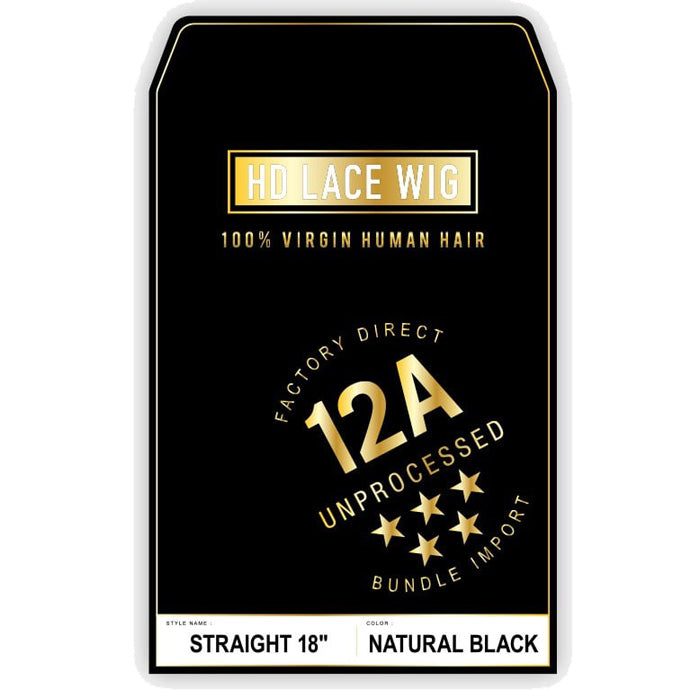 Sensationnel Unprocessed 12A 100% Virgin Human Hair HD Lace Wig - STRAIGHT 18