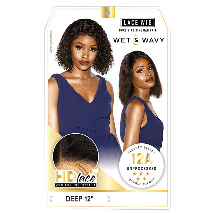 Sensationnel Unprocessed Virgin Human Hair 12A Wet & Wavy HD Lace Wig - Deep 12