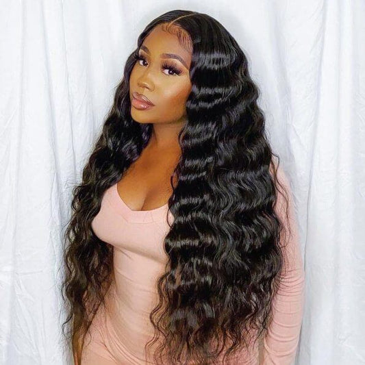 Loose Deep Wave Lace Front Wigs Human Hair 5*5/13*4/13*6 HD Lace Glueless Crimped Wig with Pre Plucked