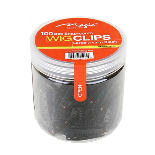 Magic Collection Snap Comb Wig Clips Large 100 PCS (051BLAL)