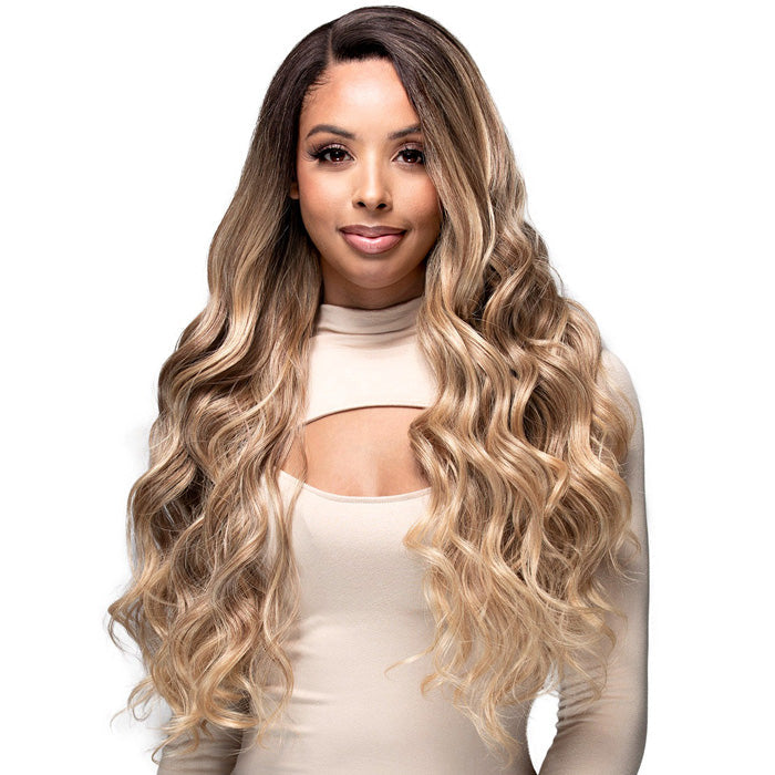 Bobbi Boss Glueless Human Hair Blend 13x4 HD Lace Front Wig - MBLF403 HANNIE - Pre-Plucked