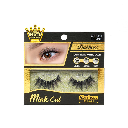 Ebin Mink Cat 100% Real Mink 3D Lash - Citrine