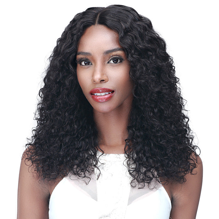 Bobbi Boss 100% Unprocessed Human Hair Bundle Hair Wig 5" Deep Part Lace Wig - MHLF504 JHERI CURL 20