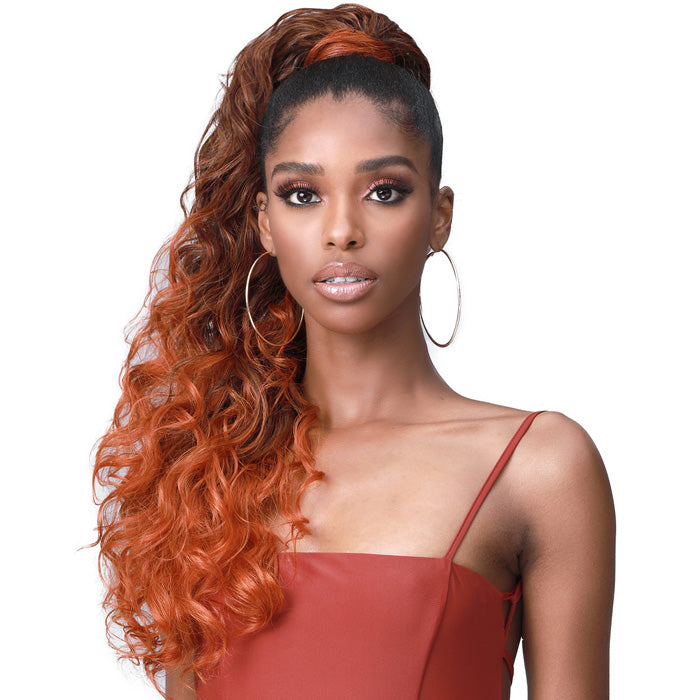 Bobbi Boss Human Hair Blend Tress Up Ponytail OCEAN WAVE 28