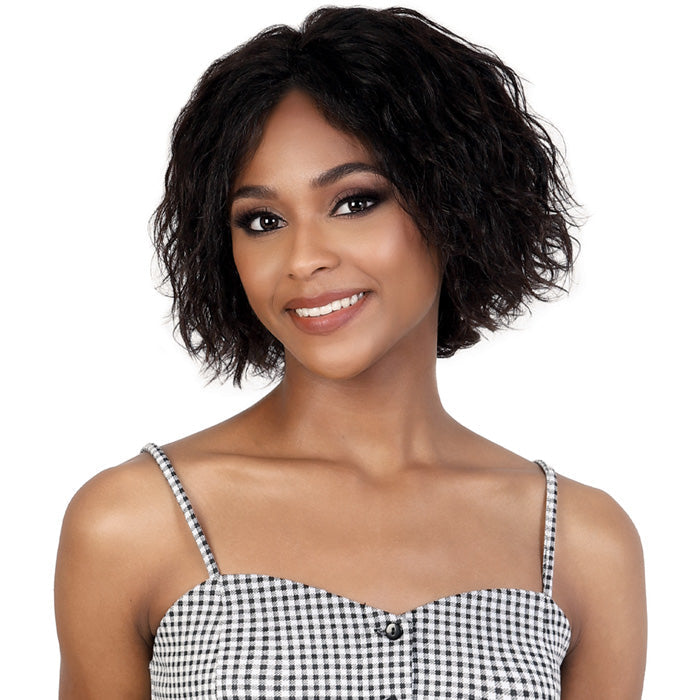 Motown Tress Secret Glueless 100% Virgin Remy Human Hair 13x4 HD Lace Front Wig - FRENCH WAVY BOB 10"