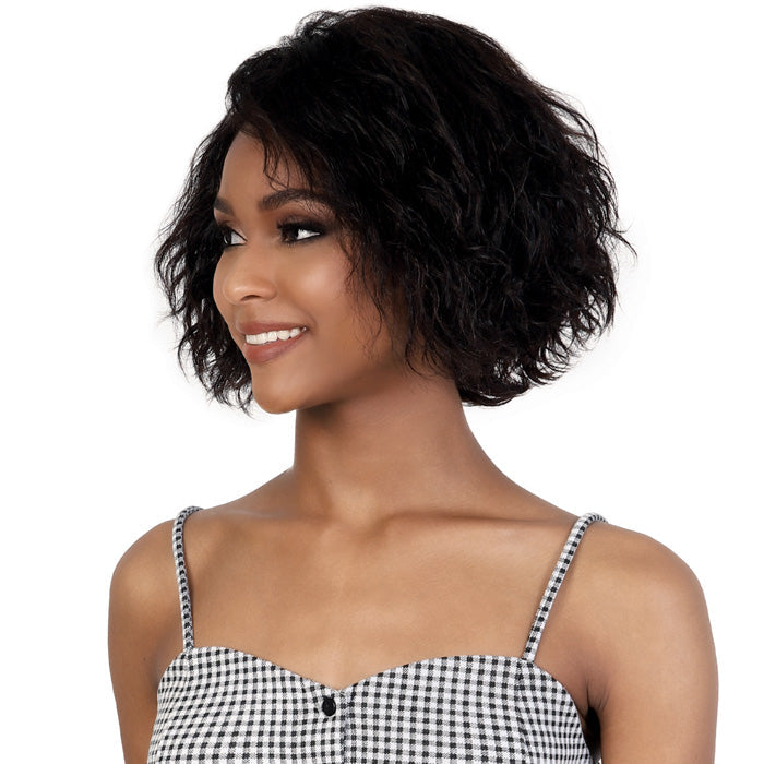 Motown Tress Secret Glueless 100% Virgin Remy Human Hair 13x4 HD Lace Front Wig - FRENCH WAVY BOB 10"