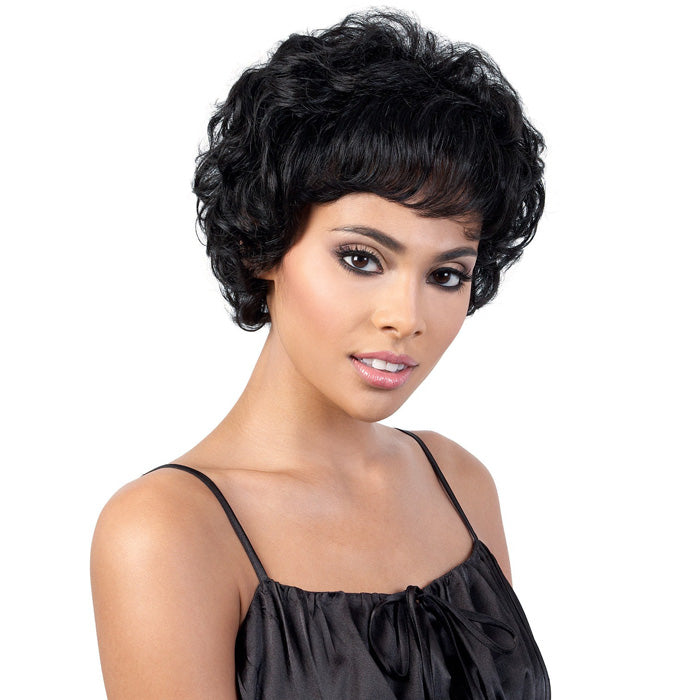 Motown Tress Human Hair Silver Gray Hair Collection Wig - S.LINDA