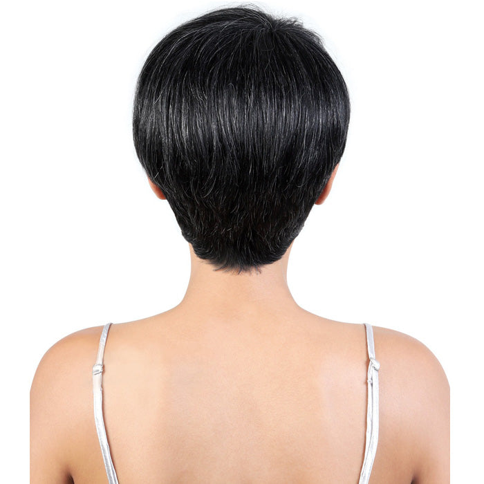 Motown Tress Human Hair Silver Gray Hair Collection Wig - SH PIXIE