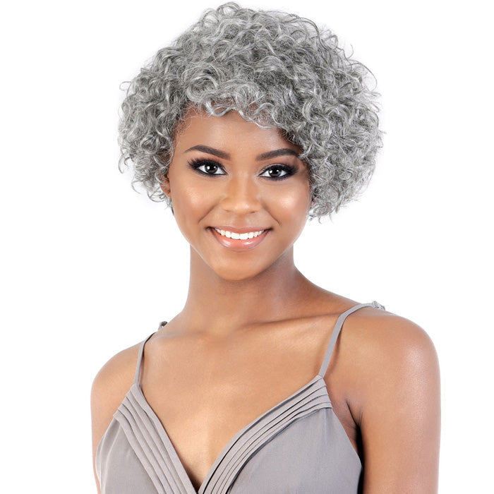 Motown Tress Silver Gray Hair Human Hair Wig SH FIT