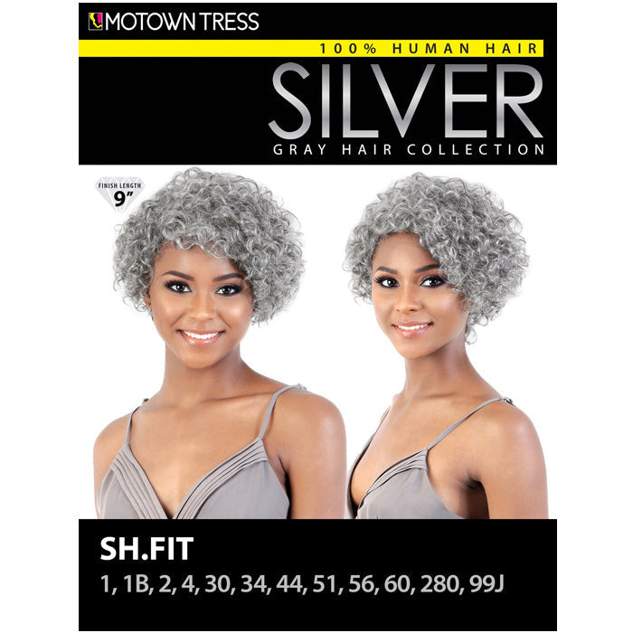 Motown Tress Silver Gray Hair Human Hair Wig SH FIT