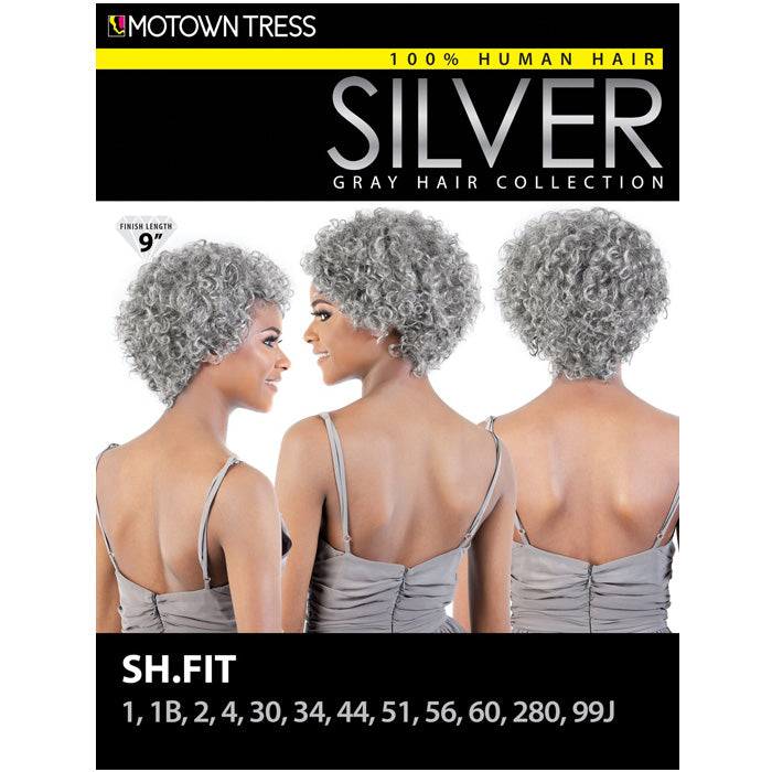 Motown Tress Silver Gray Hair Human Hair Wig SH FIT