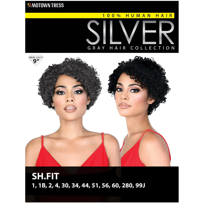 Motown Tress Silver Gray Hair Human Hair Wig SH FIT