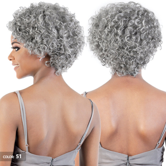 Motown Tress Silver Gray Hair Human Hair Wig SH FIT