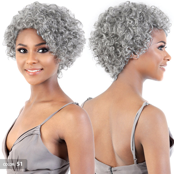 Motown Tress Silver Gray Hair Human Hair Wig SH FIT