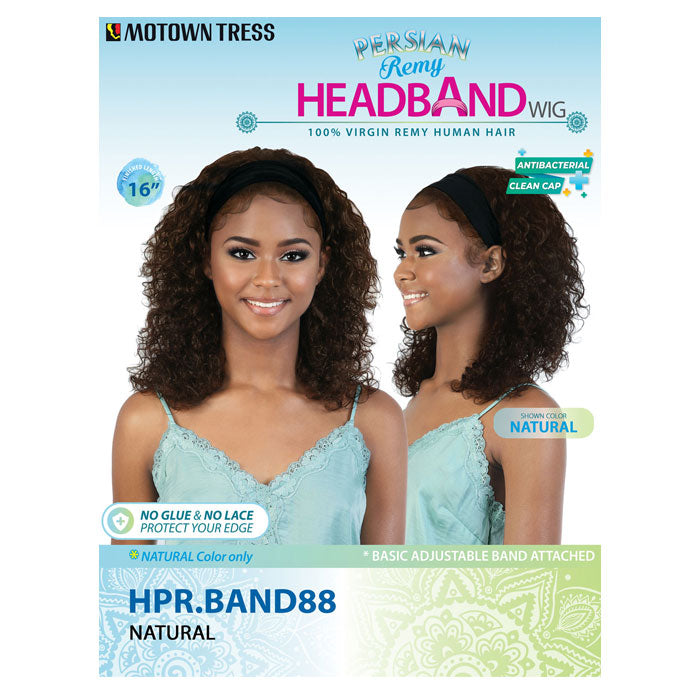 Motown Tress 100% Persian Virgin Remy Human Hair Headband Wig - HPR BAND88
