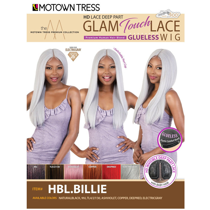 Motown Tress Glam Touch Glueless Human Hair Blend HD Deep Part Lace Font Wig - HBL BILLIE