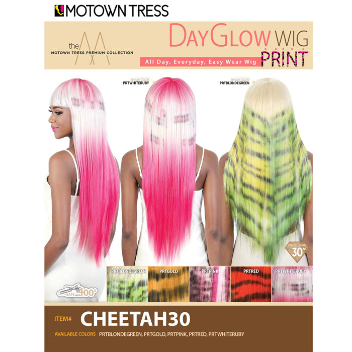 Motown Tress Day Glow Print Wig Full Wig - OL30-CHEETAH 30"