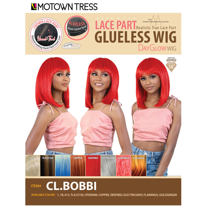 Motown Tress Day Glow Wig Glueless Crown Lace Part Wig - CL.BOBBI
