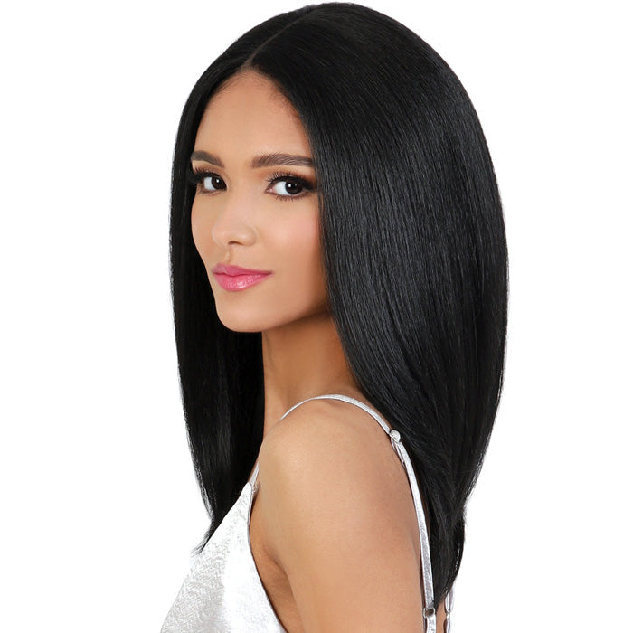 Motown Tress Glam Touch Human Hair Blend Glueless HD Deep Part Lace Wig - HBL FANCY