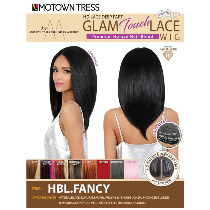 Motown Tress Glam Touch Human Hair Blend Glueless HD Deep Part Lace Wig - HBL FANCY
