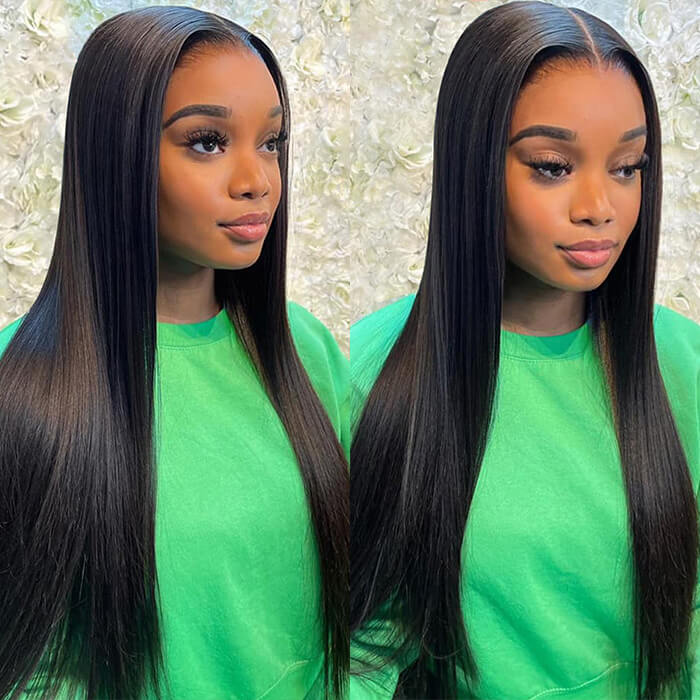 8x5 HD Lace Straight Glueless Wig Pre Bleached Knots Ship In 24H