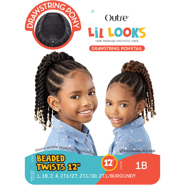 Outre Lil Looks Drawstring Ponytail - BEADED TWIST 12"