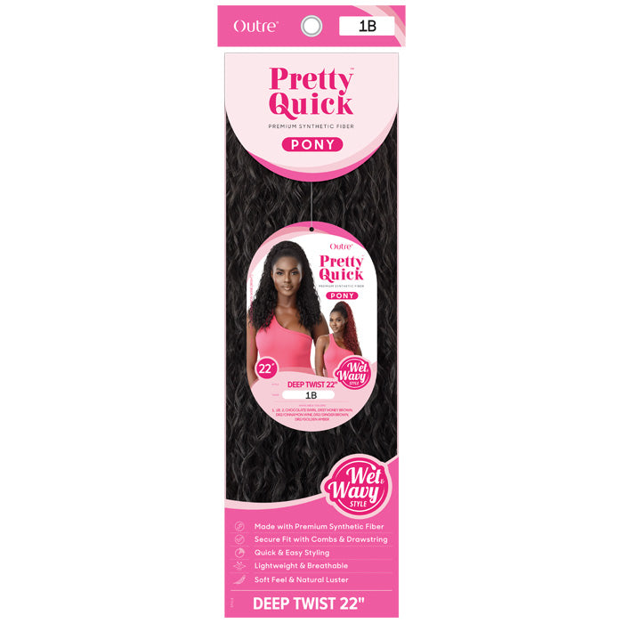 Outre Pretty Quick Wet & Wavy Drawstring Ponytail - DEEP TWIST 22"