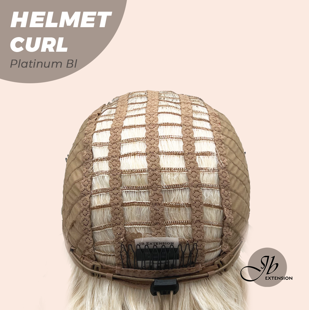 JBEXTENSION 15 Inches Short Curly Platinum Blonde Hair Headband Wig HELMET CURL - PLATINUM BLONDE