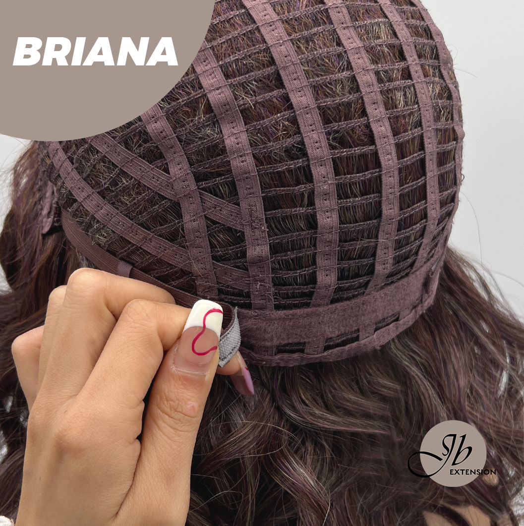 JBEXTENSION 13 Inches Dark Red Curly Women Fashion Full Machine Wig With Bangs BRIANA【PLUS PERMATEASE】【BENDY EAR TABS】