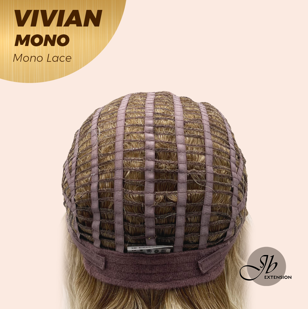 JBEXTENSION VIVIAN MONO Monofilament Handmade Wig 6X5 Full Monofilament Hand Tied Top Wig 12 Inches Blonde Wave Mono Lace Wig With Anti-slip Silicone Strips Glueless Wig VIVIAN MONO【BENDY EAR TABS】