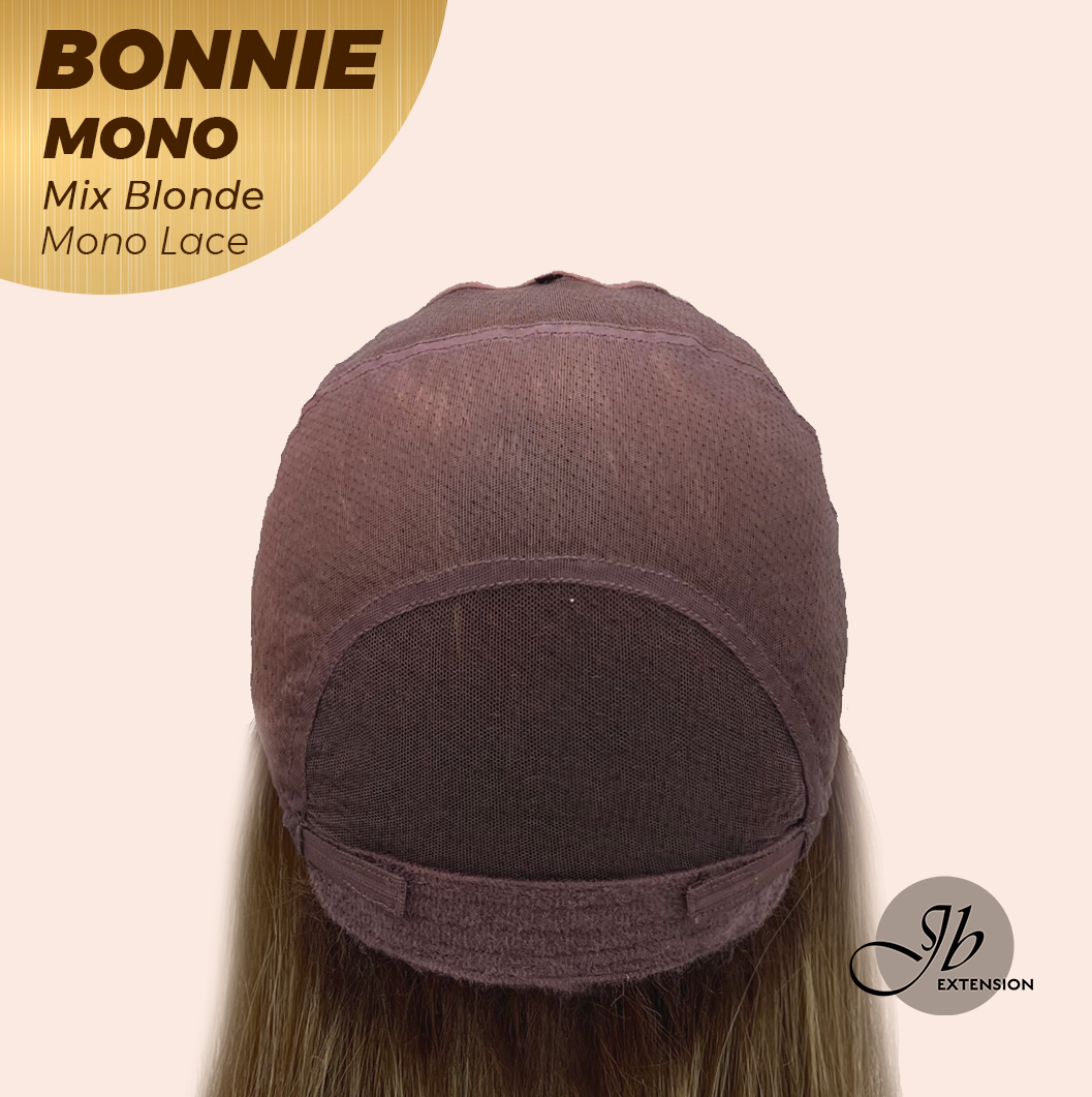 [PRE-ORDER] HOT OF SEASON - BONNIE MONO MIX BLONDE Full Monofilament Handmade Full Lace Full Hand Tied Wig 12 Inches Mix Blonde With Dark Root Mono Lace Handmade Futura Fiber Glueless Wig BONNIE MONO MIX BLONDE【BENDY EAR TABS】