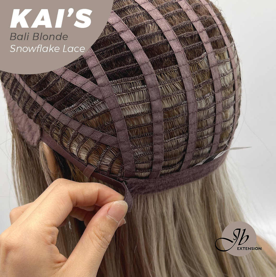 JBEXTENSION 18 Inches Bali Blonde Pre-Cut Snowflake Lace Frontlace Glueless Wig KAI'S BALI BLONDE【PERMATEASE】【BENDY EAR TABS】