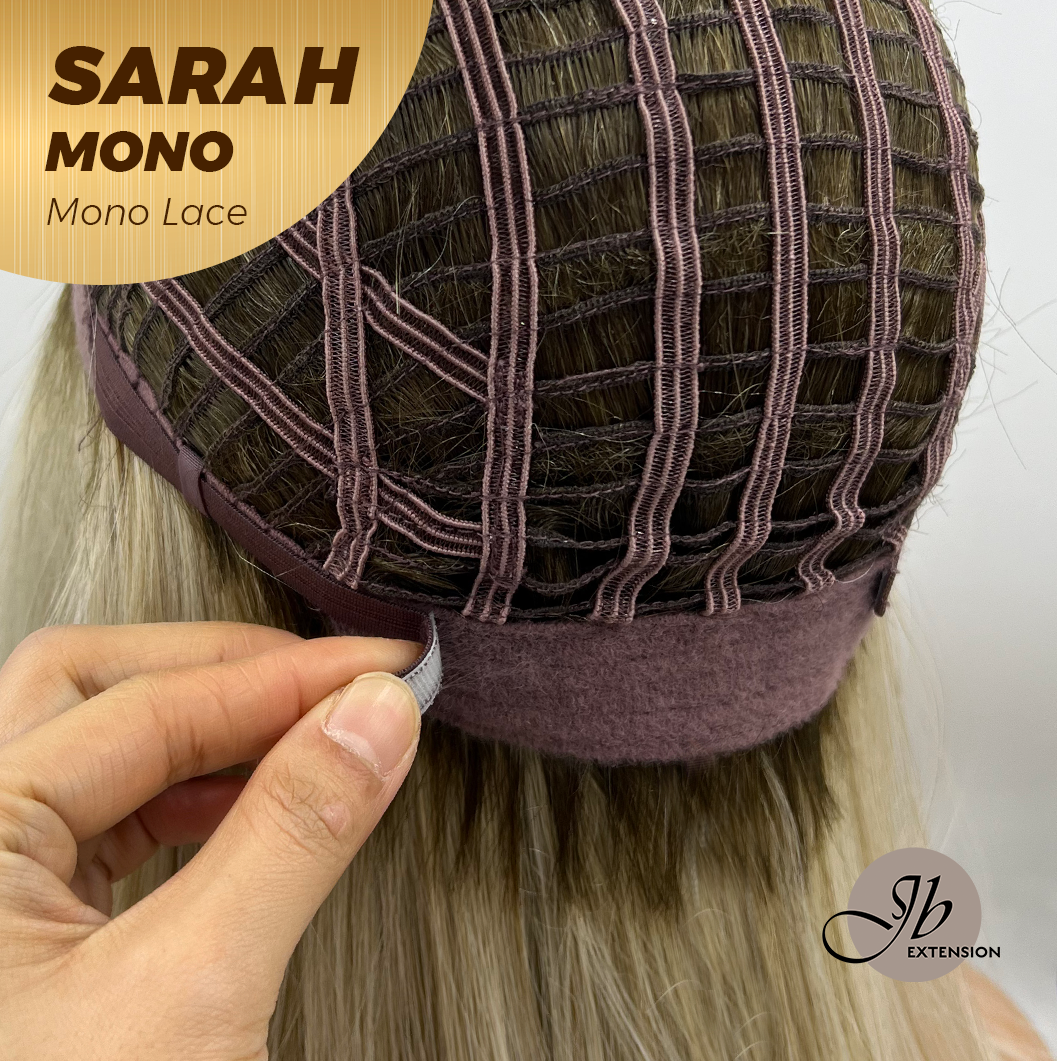 Nichole's Selection - SARAH MONO Monofilament Handmade Wig 6X5 Full Monofilament Hand Tied Top Wig 22 Inches Blonde Color Full Mono Lace Glueless Wig SARAH MONO【BENDY EAR TABS】