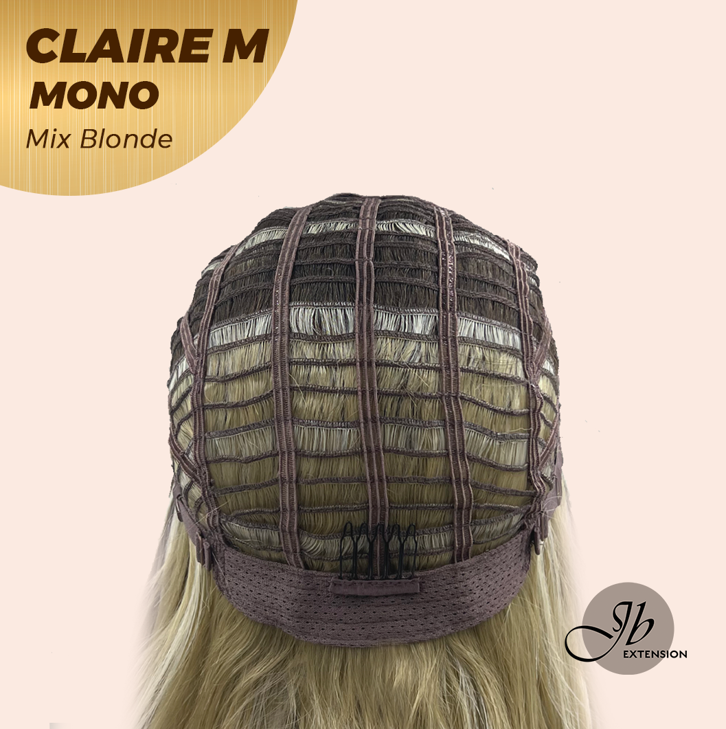 [PRE-ORDER] JBEXTENSION CLAIRE MONO MIX BLONDE Partial Monofilament Wig 22 Inches Mix Blonde Partial Mono Lace Glueless Wig CLAIRE MONO MIX BLONDE【BENDY EAR TABS】
