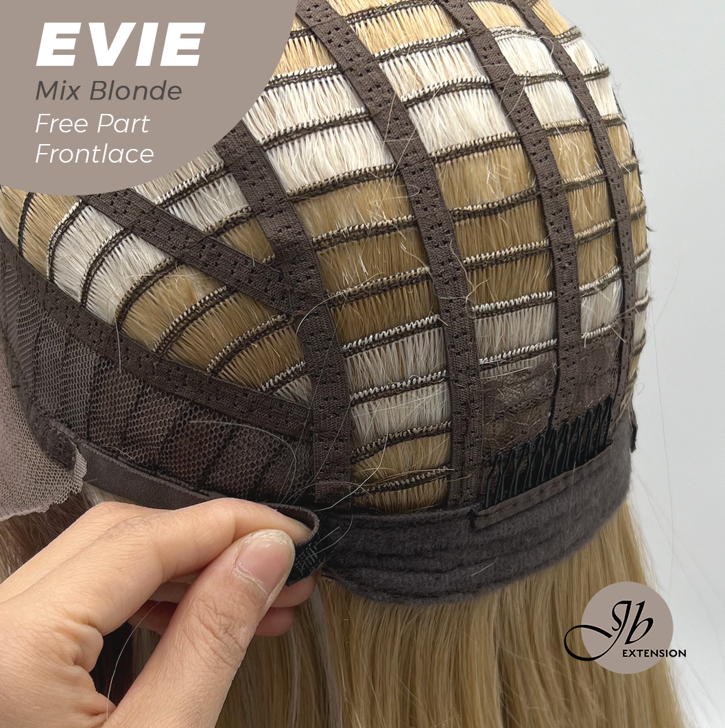 JBEXTENSION 22 Inches Mix Blonde Pre-Cut Free Part Frontlace Glueless Wig EVIE MIX BLONDE