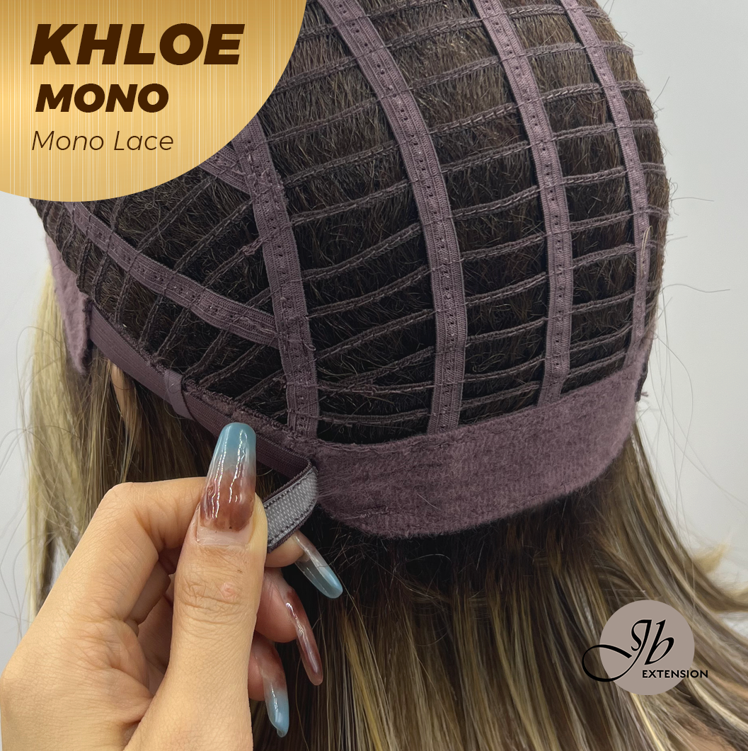 [PRE-ORDER] JBEXTENSION KHLOE MONO Monofilament Handmade Wig 6X5 Full Monofilament Hand Tied Top Wig 12 Inches Bob Cut Hazelnut Blonde Highlight Mono Lace Handmade Futura Fiber Wig With Anti-slip Silicone Strips Glueless Wig KHLOE MONO【BENDY EAR TABS】