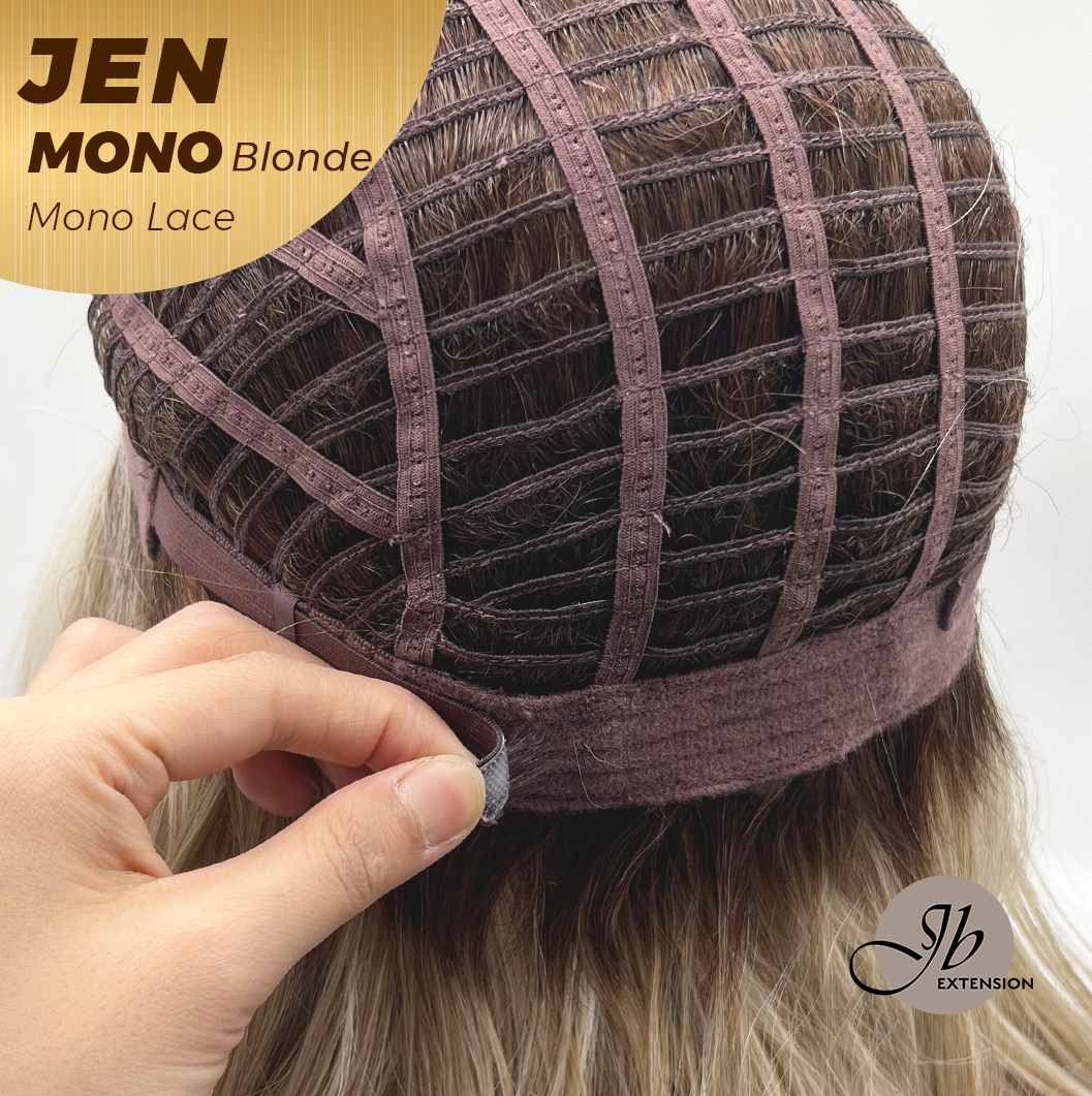 [PRE-ORDER] JBEXTENSION JEN MONO Monofilament Handmade Wig 6X5 Full Monofilament Hand Tied Top Wig 18 Inches Blonde Mono Lace Wig With Anti-slip Silicone Strips Glueless Wig JEN MONO BLONDE【BENDY EAR TABS】