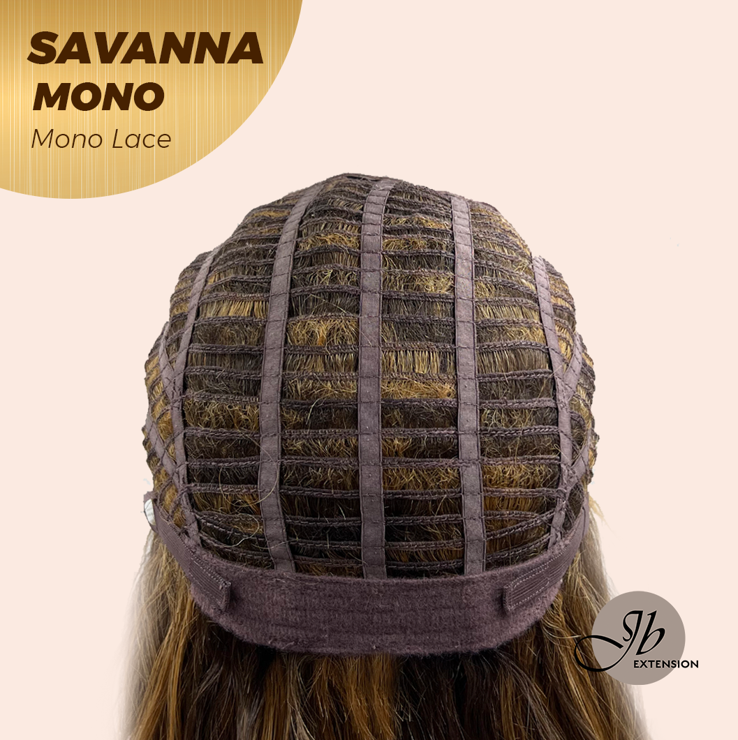 [PRE-ORDER] JBEXTENSION SAVANNA MONO Monofilament Handmade Wig 6X5 Full Monofilament Hand Tied Top Wig 16 Inches Brown With Highlight Wave Mono Lace Wig With Anti-slip Silicone Strips Glueless Wig SAVANNA MONO【BENDY EAR TABS】