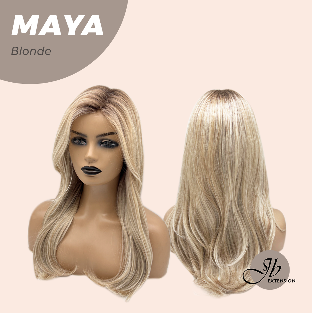 JBEXTENSION 22 Inches Blonde Women Fashion Full Machine Wig MAYA BLONDE【PLUS PERMATEASE】【BENDY EAR TABS】