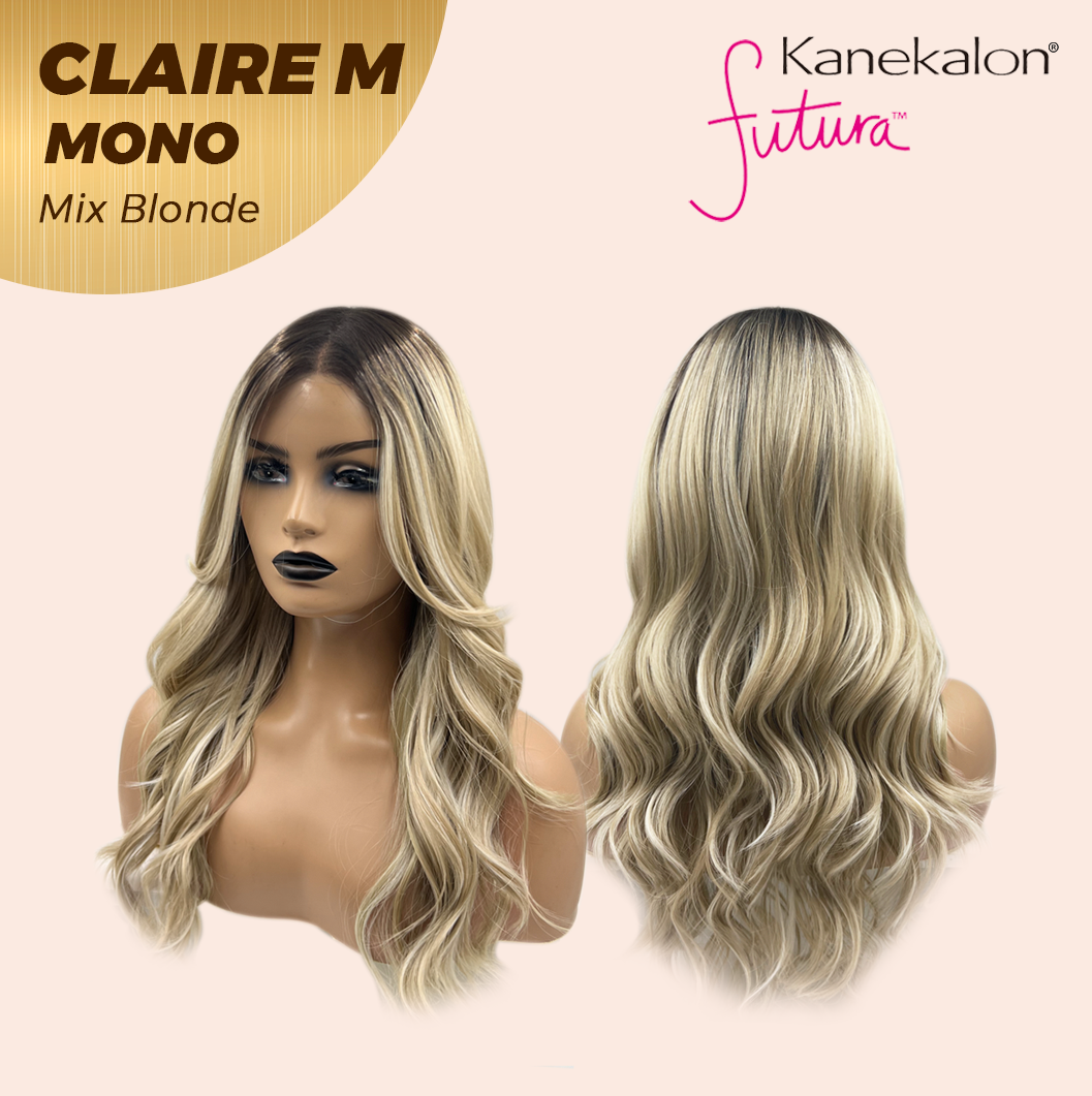 [PRE-ORDER] JBEXTENSION CLAIRE MONO MIX BLONDE Partial Monofilament Wig 22 Inches Mix Blonde Partial Mono Lace Glueless Wig CLAIRE MONO MIX BLONDE【BENDY EAR TABS】