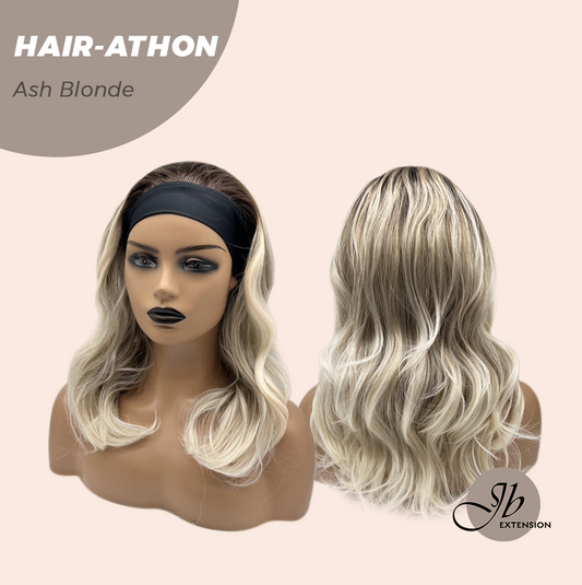 JBEXTENSION 18 Inches Curly Ash Blonde Headband Wig HAIR-ATHON - ASH BLONDE