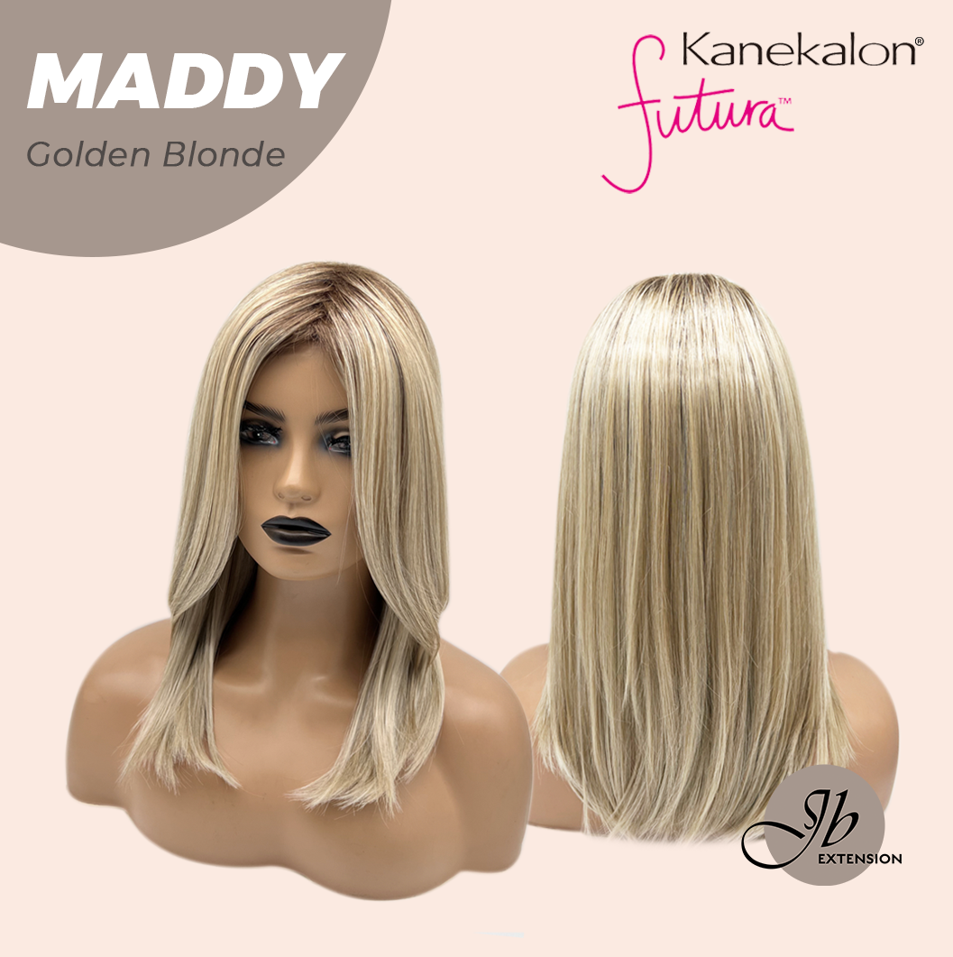 JBEXTENSION 18 Inches Golden Blonde Women Fashion Full Machine Wig MADDY GOLDEN BLONDE【PLUS PERMATEASE】【BENDY EAR TABS】