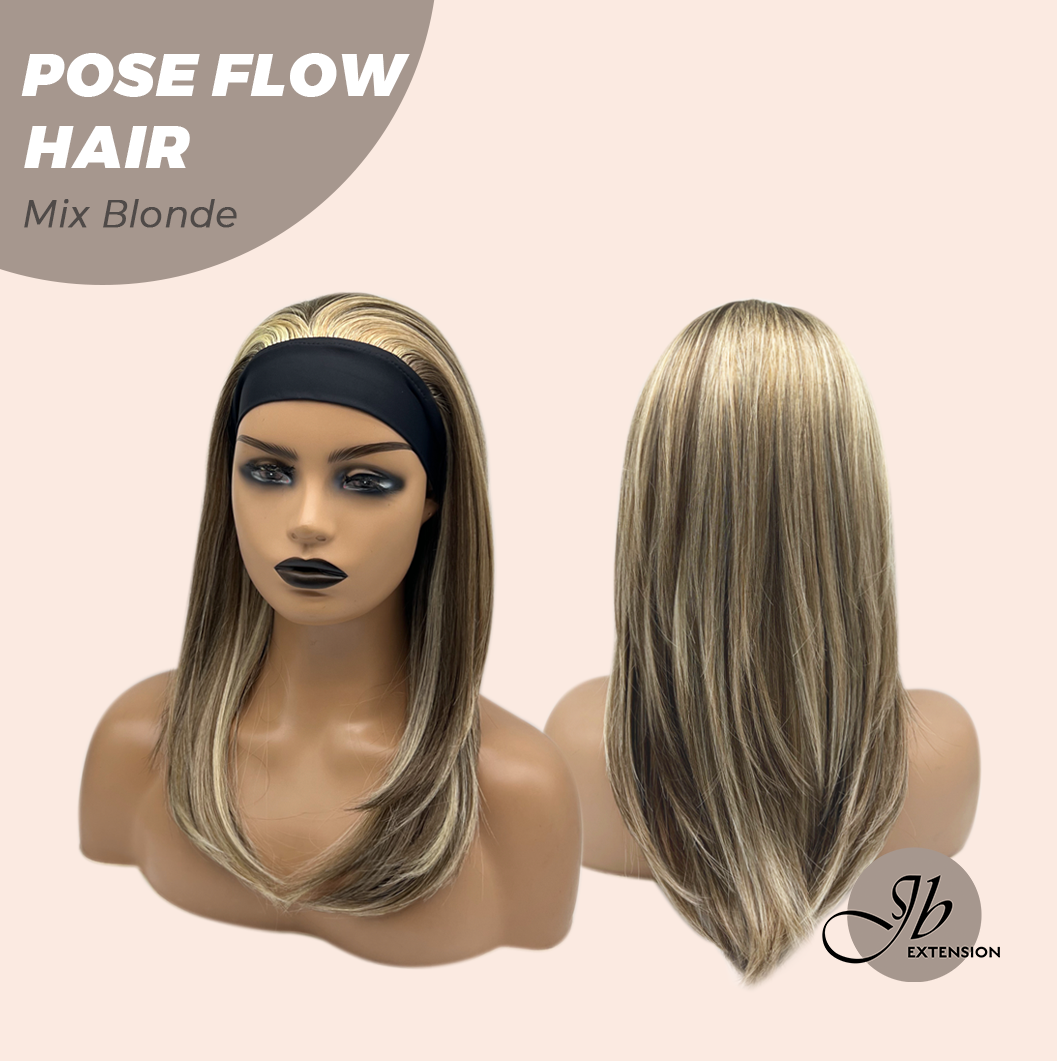 JBEXTENSION 18 Inches Mix Blonde Headband Wig POSE FLOW HAIR - MIX BLONDE