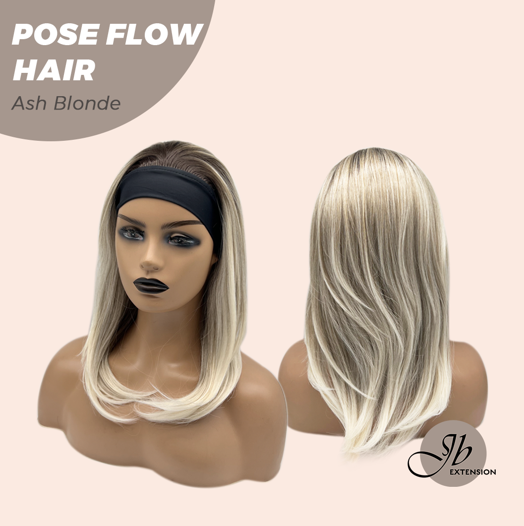 JBEXTENSION 18 Inches Ash Blonde Headband Wig POSE FLOW HAIR - ASH BLONDE