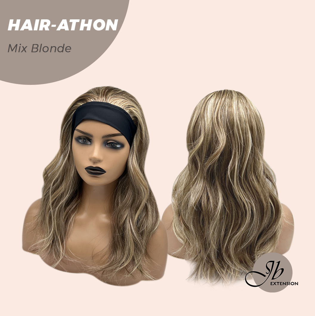JBEXTENSION 18 Inches Curly Mix Blonde Headband Wig HAIR-ATHON - MIX BLONDE