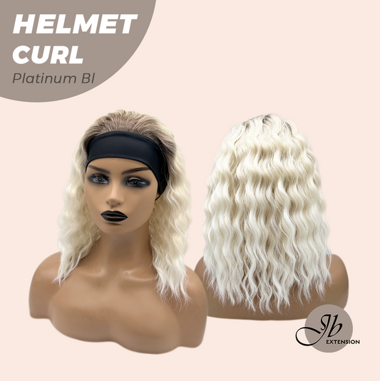 JBEXTENSION 15 Inches Short Curly Platinum Blonde Hair Headband Wig HELMET CURL - PLATINUM BLONDE